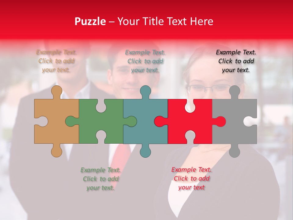 Smiling Businesswomen Team PowerPoint Template