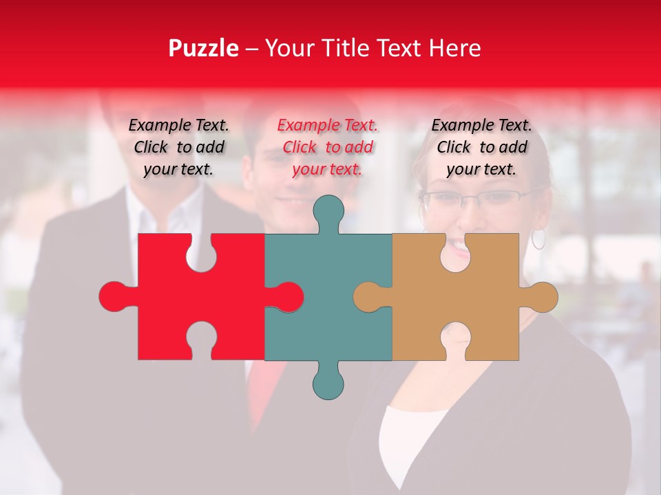 Smiling Businesswomen Team PowerPoint Template