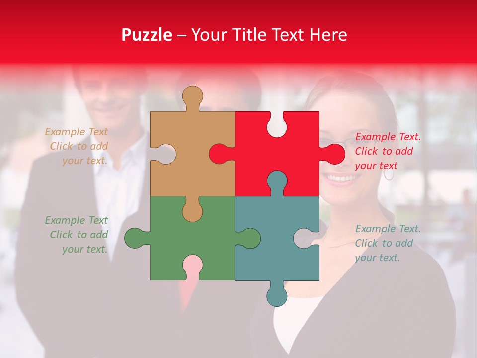 Smiling Businesswomen Team PowerPoint Template