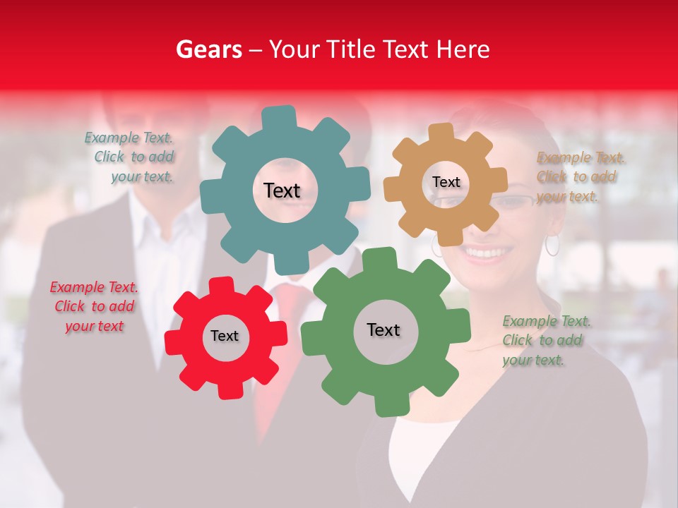 Smiling Businesswomen Team PowerPoint Template