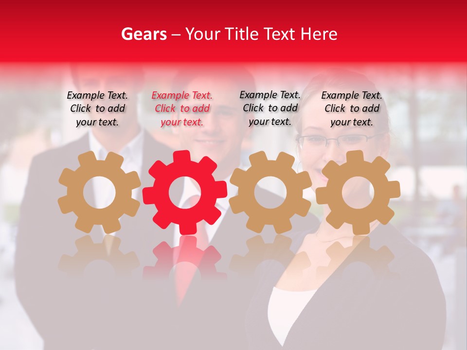 Smiling Businesswomen Team PowerPoint Template