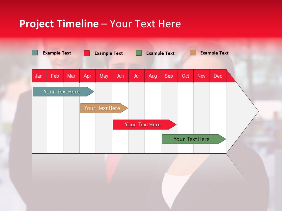 Smiling Businesswomen Team PowerPoint Template