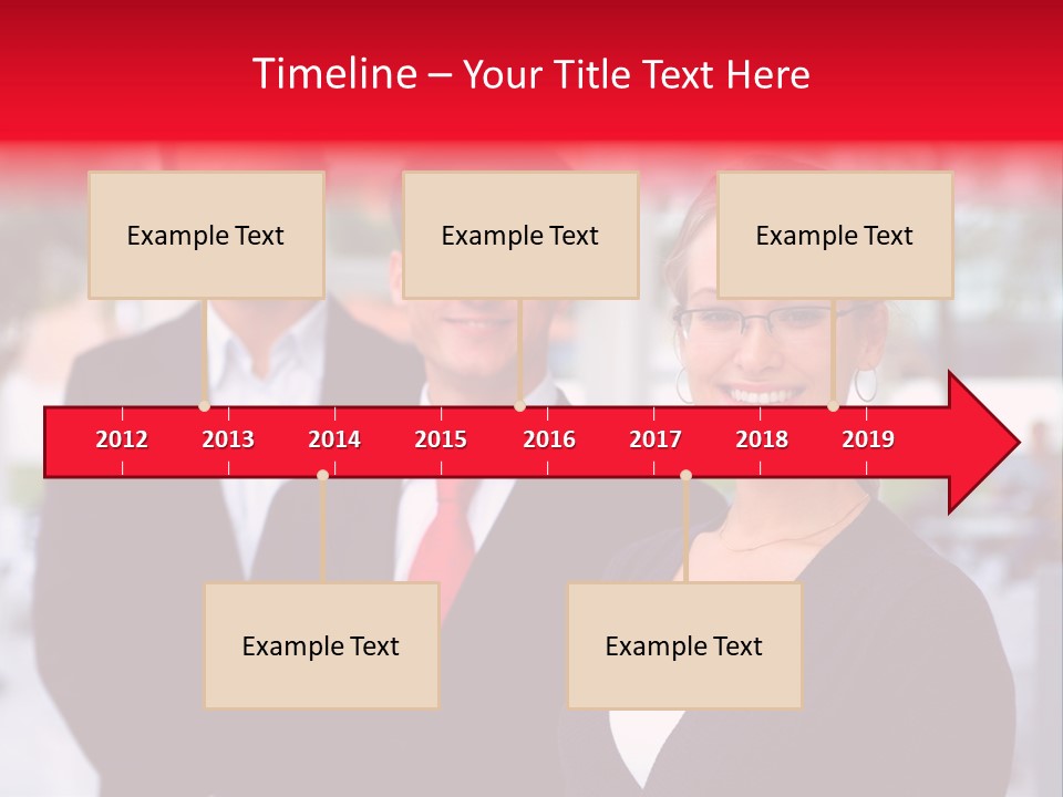 Smiling Businesswomen Team PowerPoint Template