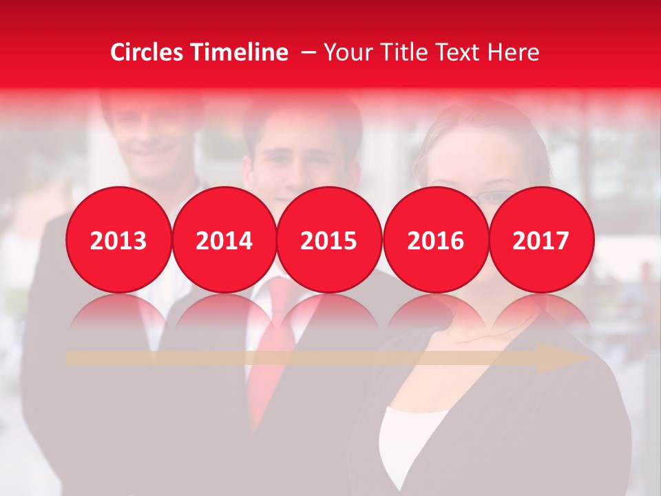 Smiling Businesswomen Team PowerPoint Template