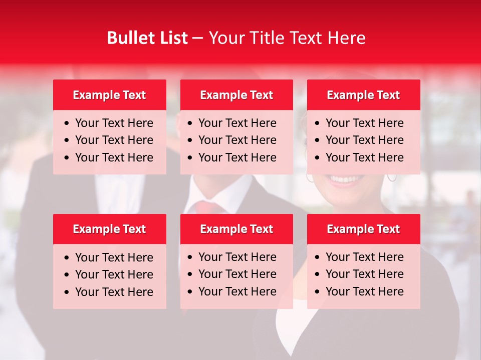 Smiling Businesswomen Team PowerPoint Template