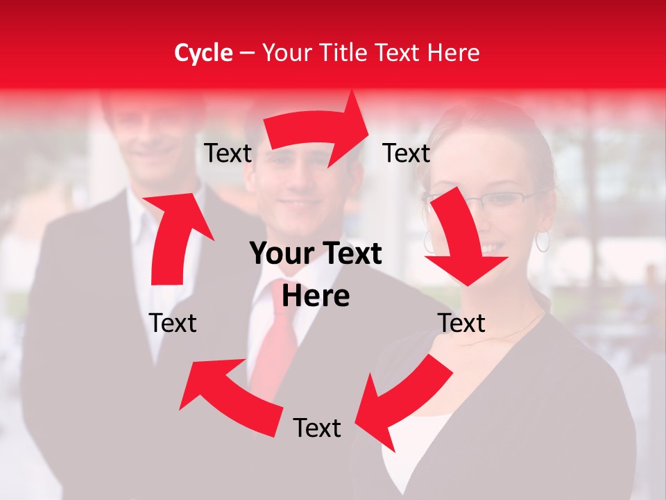 Smiling Businesswomen Team PowerPoint Template