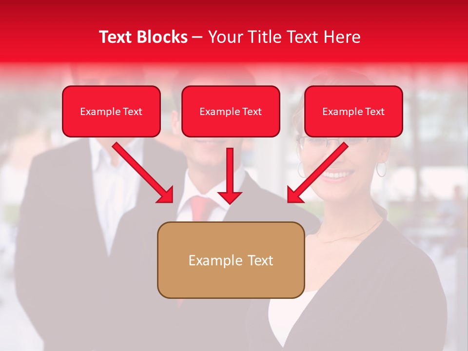 Smiling Businesswomen Team PowerPoint Template