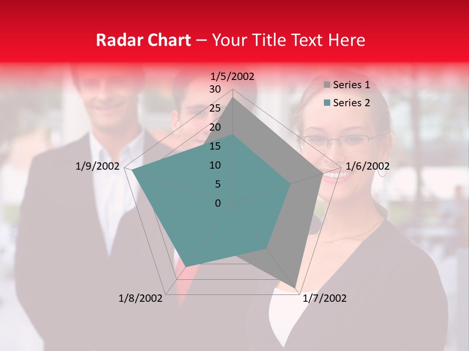 Smiling Businesswomen Team PowerPoint Template
