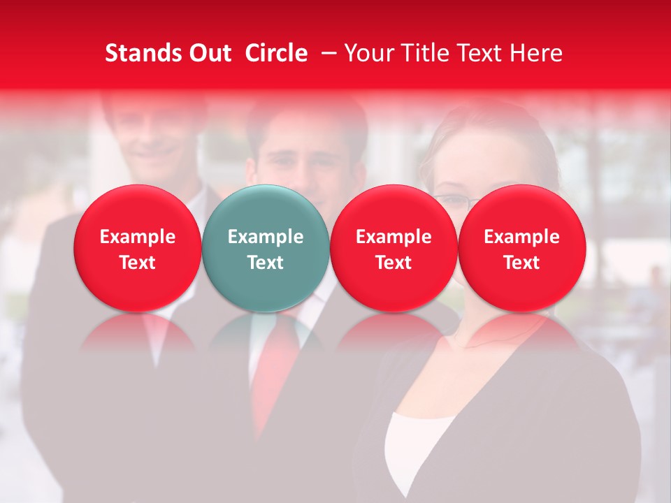 Smiling Businesswomen Team PowerPoint Template