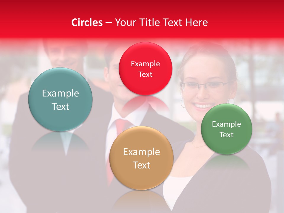 Smiling Businesswomen Team PowerPoint Template