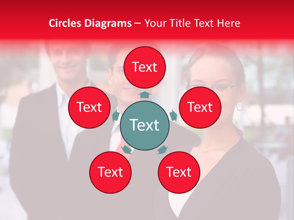 Smiling Businesswomen Team PowerPoint Template