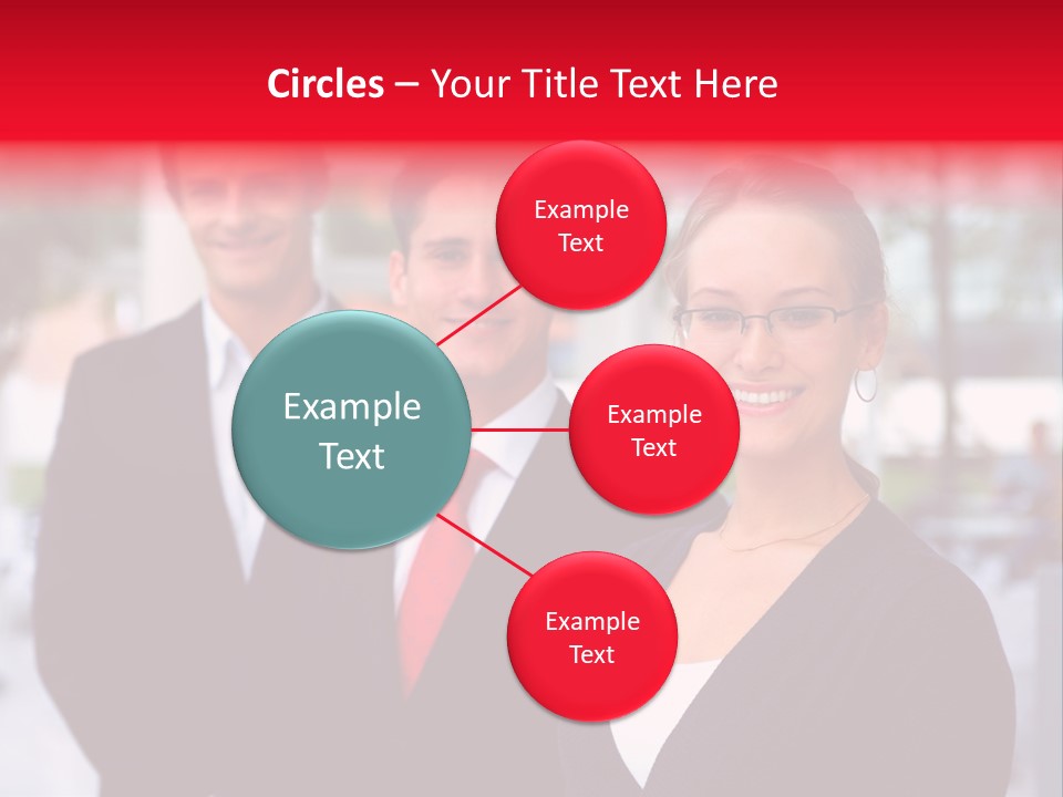 Smiling Businesswomen Team PowerPoint Template