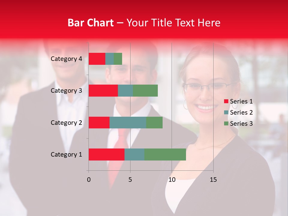 Smiling Businesswomen Team PowerPoint Template