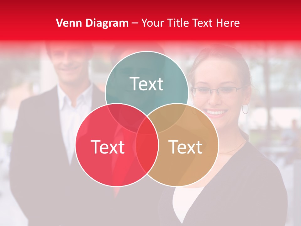 Smiling Businesswomen Team PowerPoint Template