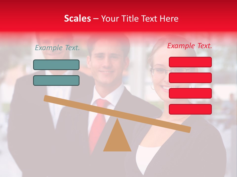 Smiling Businesswomen Team PowerPoint Template