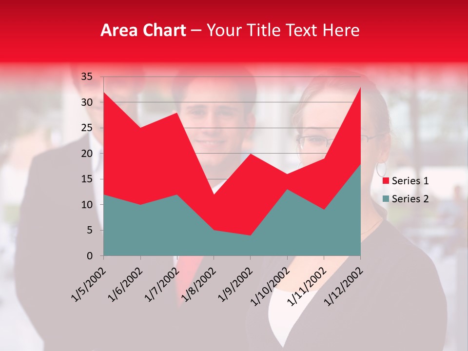 Smiling Businesswomen Team PowerPoint Template