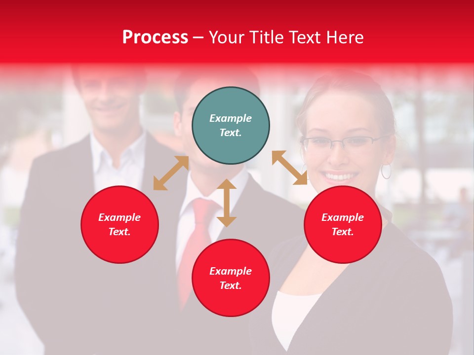 Smiling Businesswomen Team PowerPoint Template