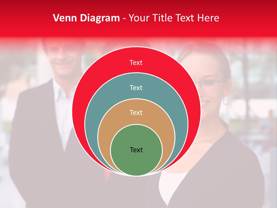 Smiling Businesswomen Team PowerPoint Template