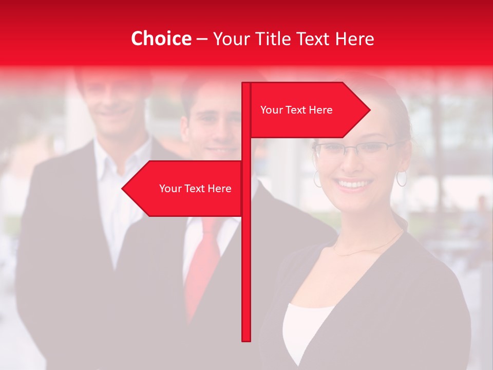 Smiling Businesswomen Team PowerPoint Template