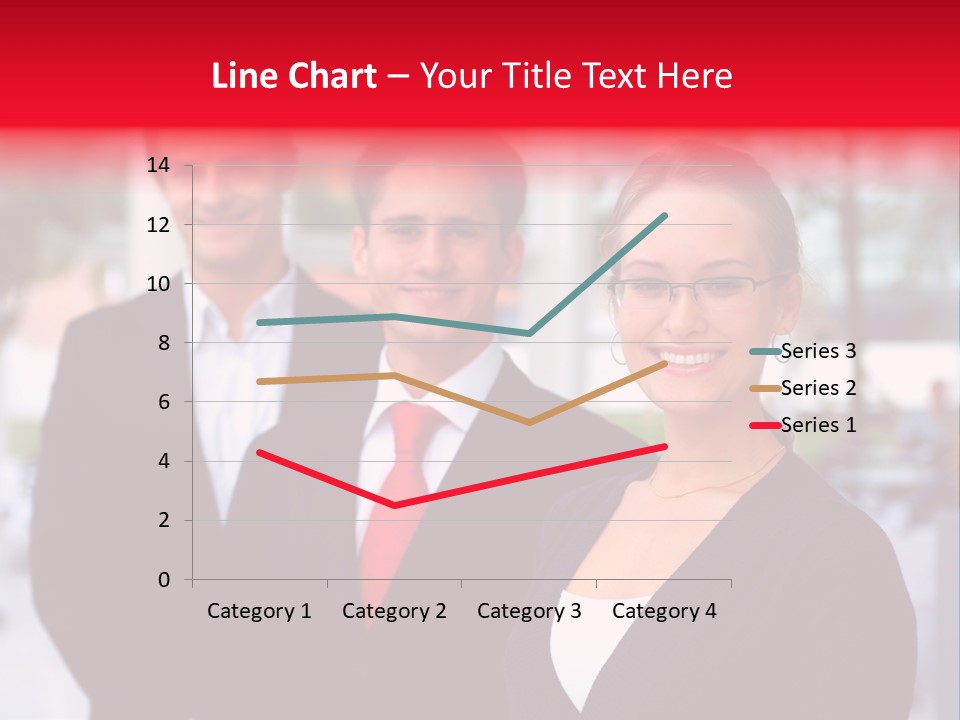 Smiling Businesswomen Team PowerPoint Template