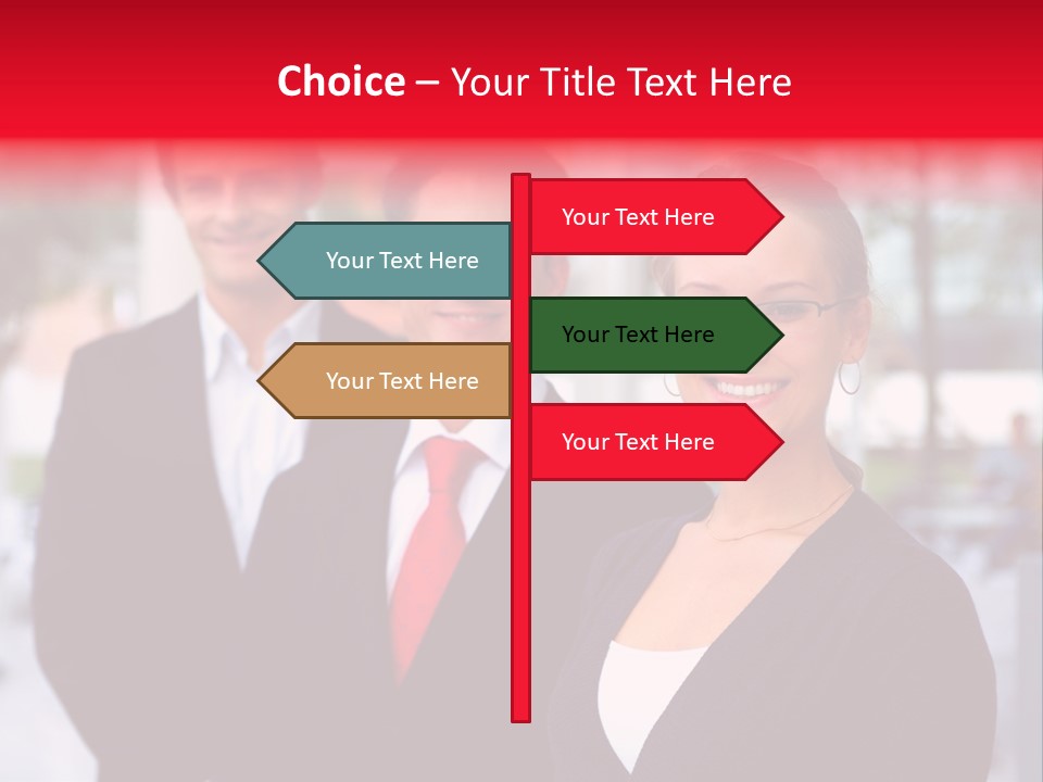 Smiling Businesswomen Team PowerPoint Template