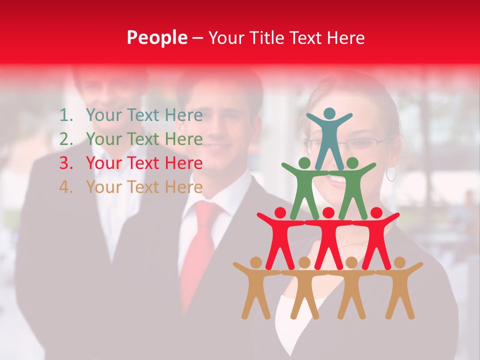 Smiling Businesswomen Team PowerPoint Template