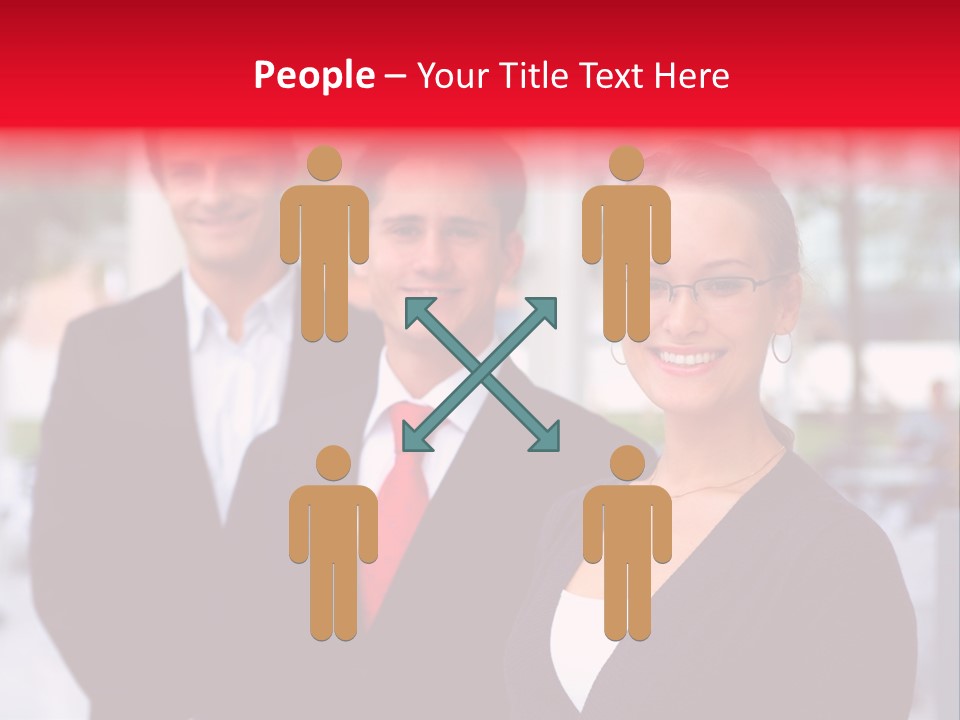 Smiling Businesswomen Team PowerPoint Template