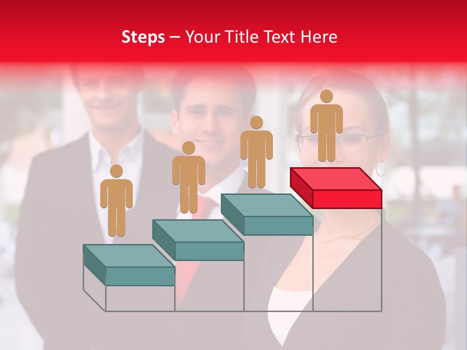 Smiling Businesswomen Team PowerPoint Template