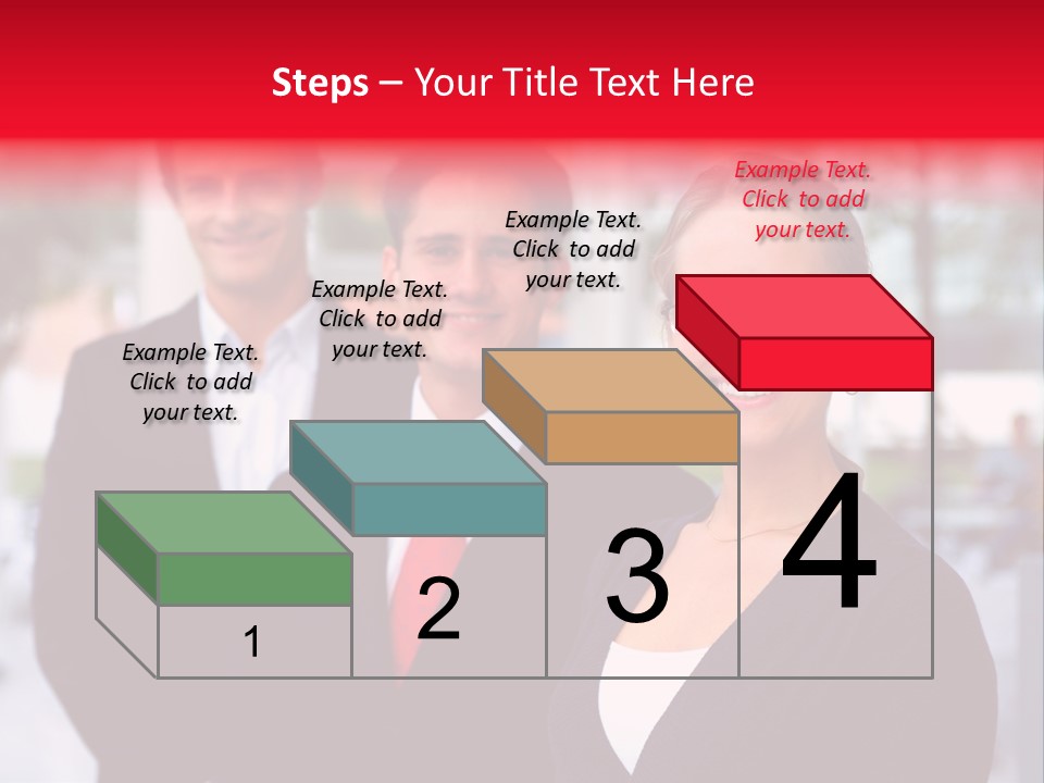 Smiling Businesswomen Team PowerPoint Template