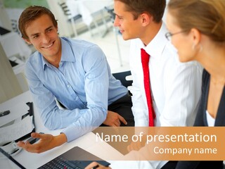 Contemporary Working White PowerPoint Template