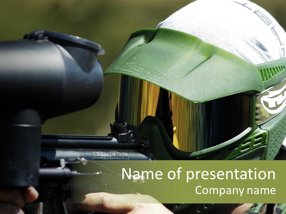 Player Shoot Paintball PowerPoint Template