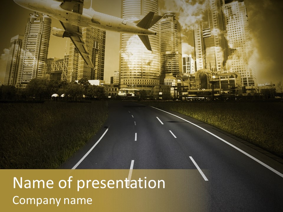 Road Travel Aircraft PowerPoint Template