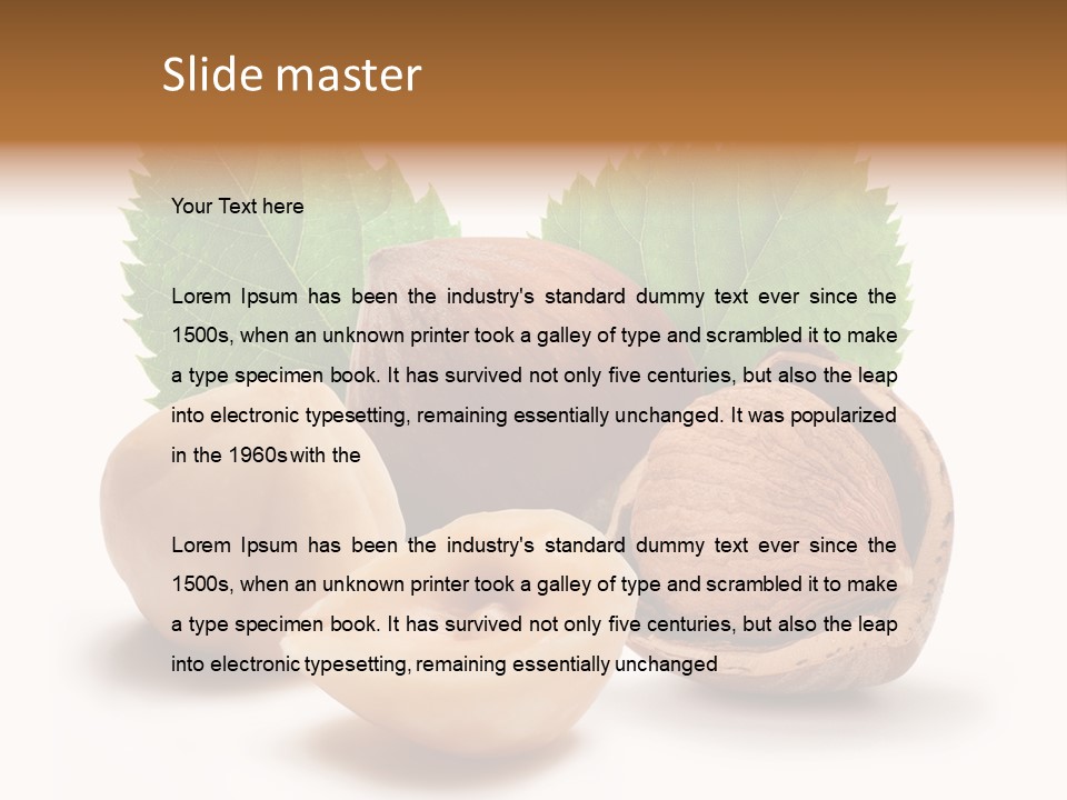 Skin Hazelnut Nuts PowerPoint Template