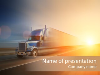 Speeding Diesel Freight PowerPoint Template