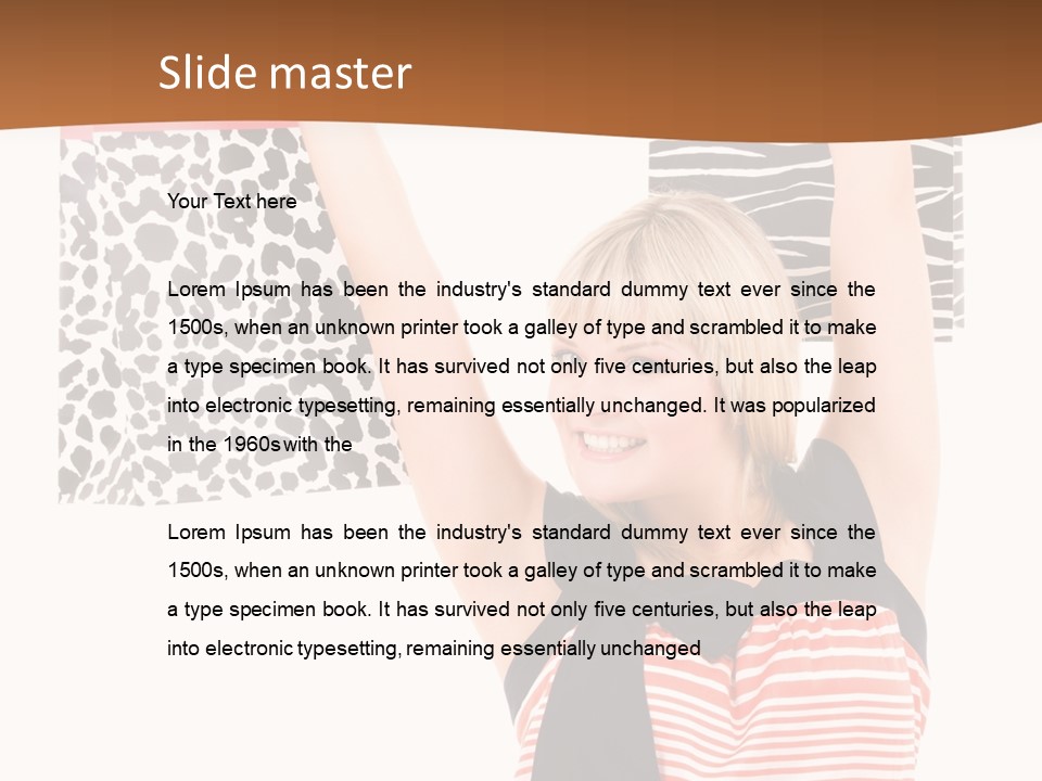 Female Joyful Blond PowerPoint Template