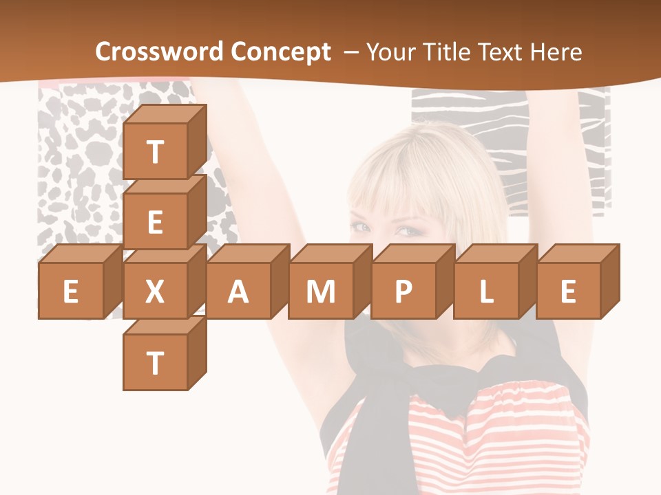 Female Joyful Blond PowerPoint Template