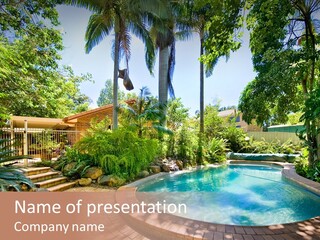 Blue Back Tropical PowerPoint Template