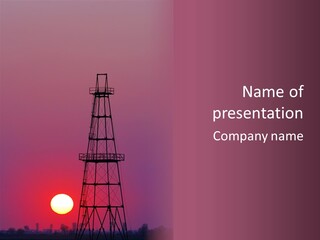 Gas Well Red PowerPoint Template