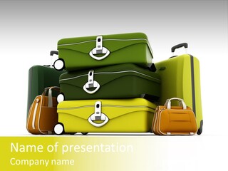 Business Luggage Trip PowerPoint Template