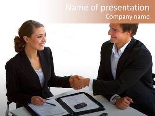 Friendship Shake Man PowerPoint Template