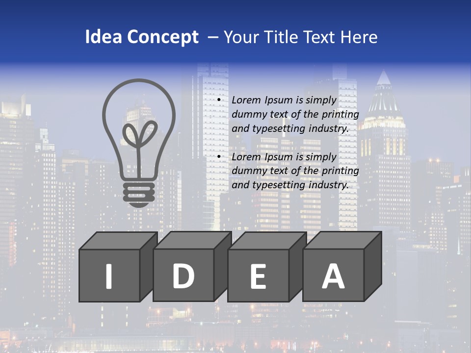 Town Hudson Silhouette PowerPoint Template