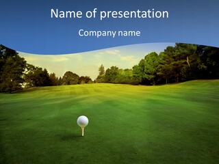 Playing Golfer Field PowerPoint Template