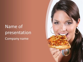 Food Attractive Brunette PowerPoint Template