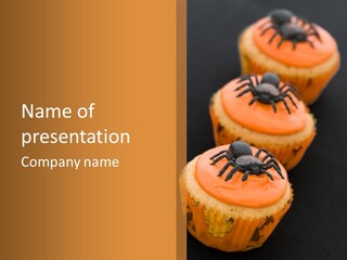 Black Background Fairy Cake Vertical PowerPoint Template