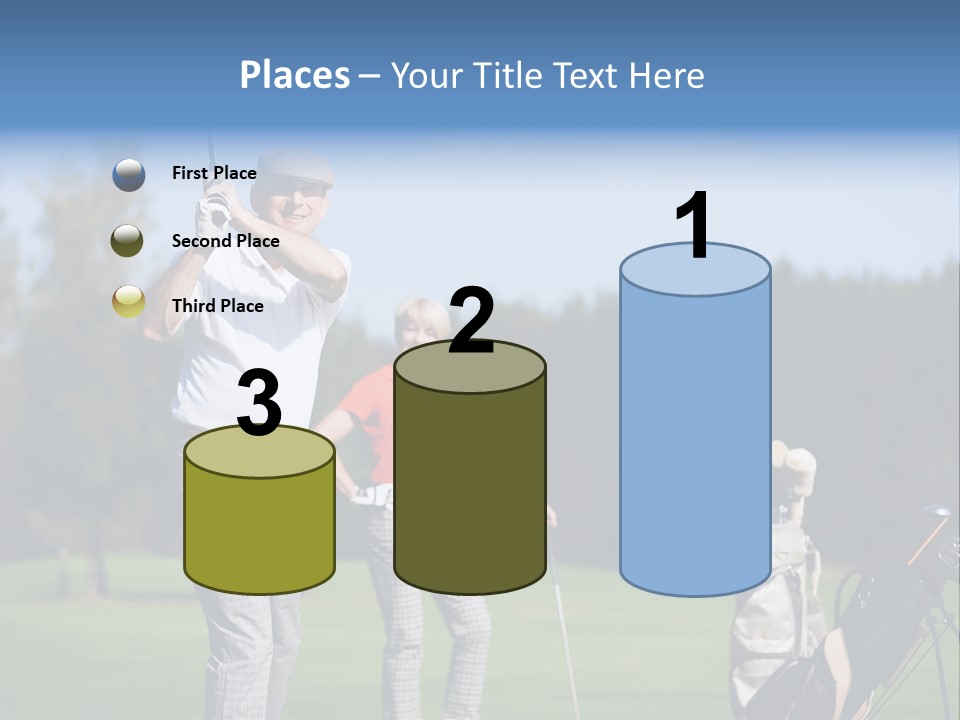 Senior Couple Golf PowerPoint Template