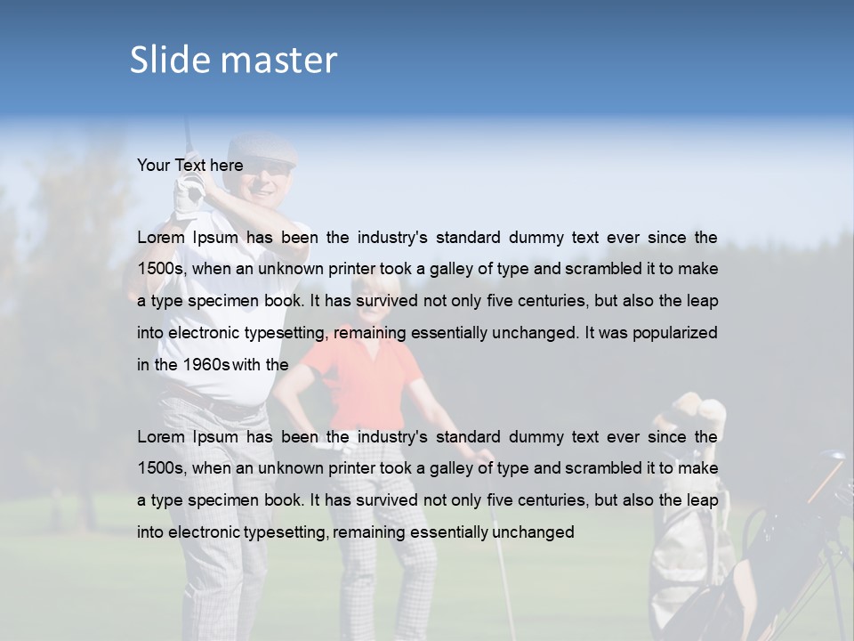 Senior Couple Golf PowerPoint Template