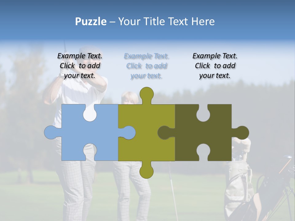 Senior Couple Golf PowerPoint Template