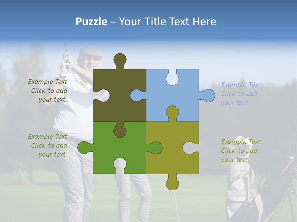 Senior Couple Golf PowerPoint Template