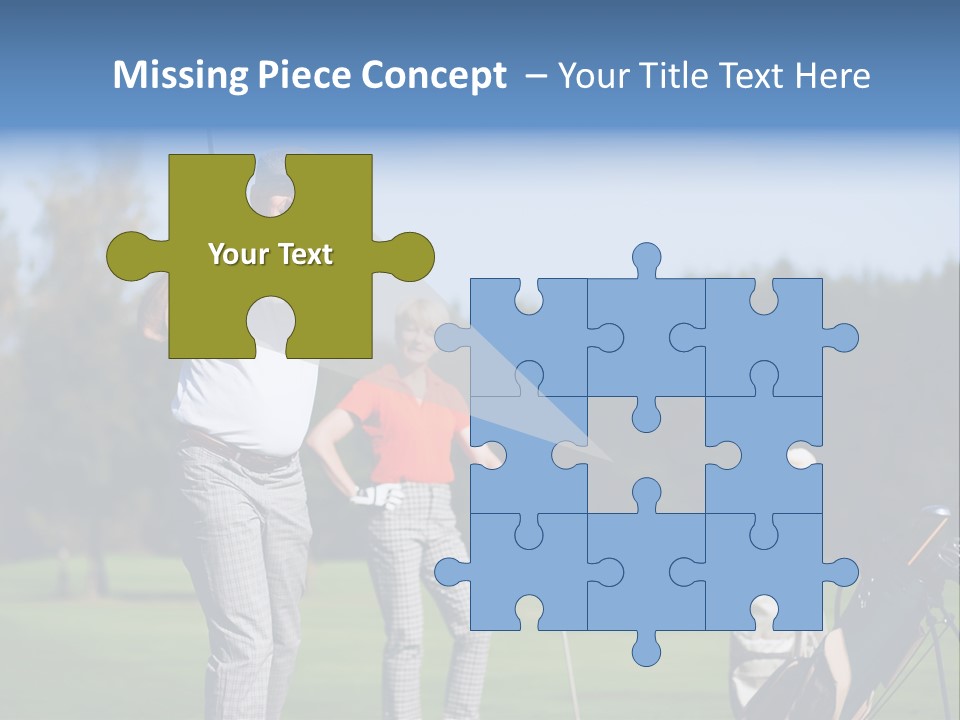 Senior Couple Golf PowerPoint Template