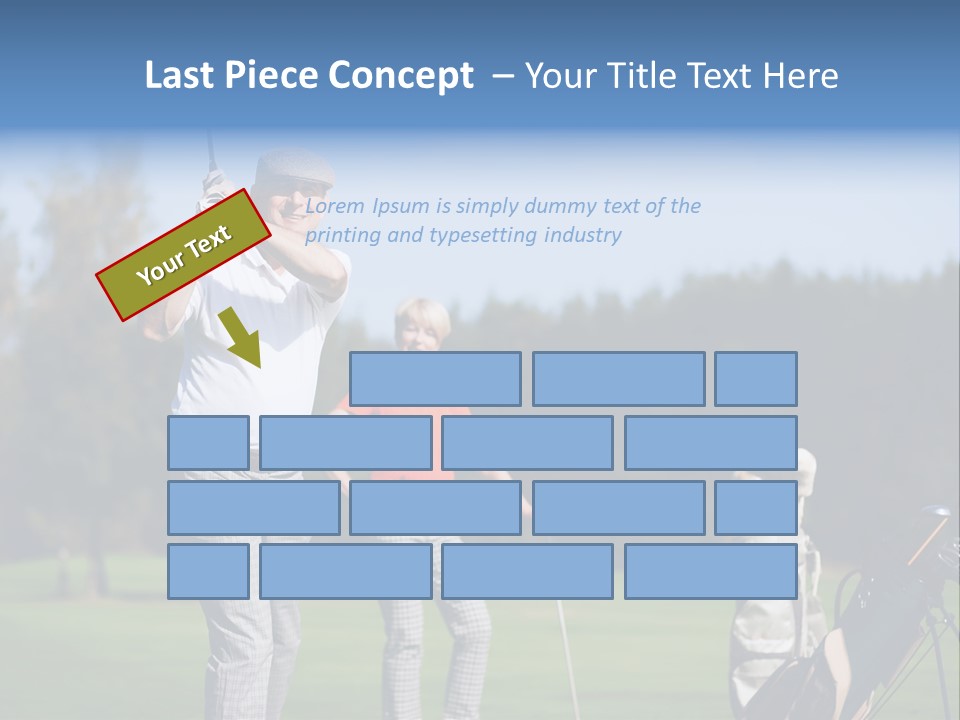 Senior Couple Golf PowerPoint Template